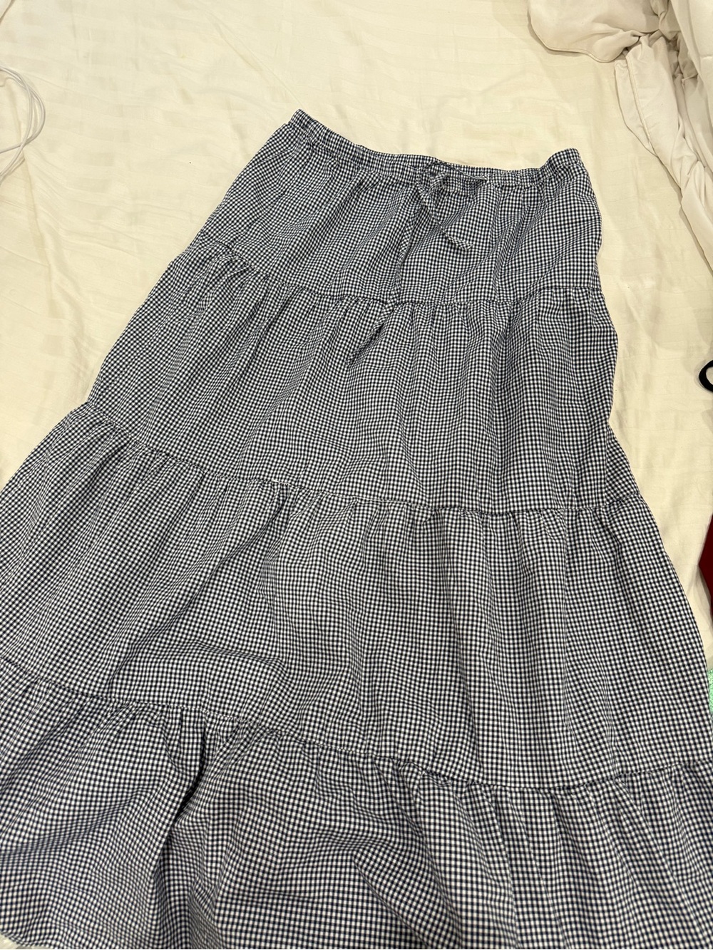 Brandy Melville Black and White Gingham Maxi Skirt
